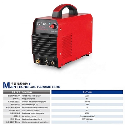 Machine de découpe à onduleur IGBT 220V CUT-40 pour 8 mm Épaisseur 380X150X300 mm Dimensions