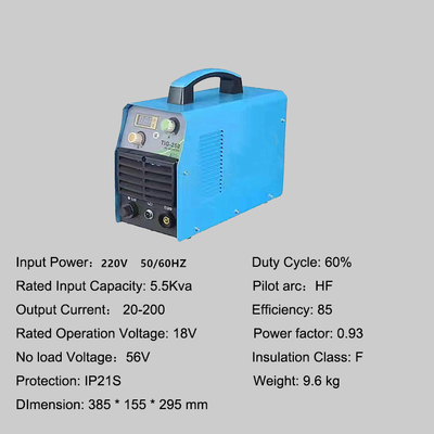 Invertisseur DC MOSFET 200A TIG-250 Tig soudeur pour soudage inoxydable et en aluminium 220V 18V 18