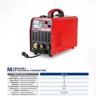 Certifié CE Mig Tig MMA MAG 280a Mig soudeurs inverseur MIG280 soudage inoxydable IP21S