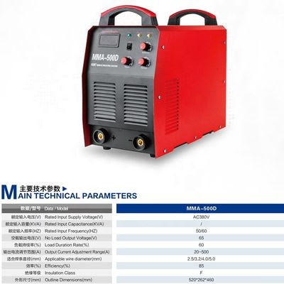 Facile à utiliser 500 ampère IGBT machine de soudage à arc d'inverseur avec classe d'isolation 0.92