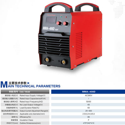 La machine de soudage à l'arc inverseur MMA-400D 400ampère IGBT soudeur à arc industriel MOTEUR CC 25KG